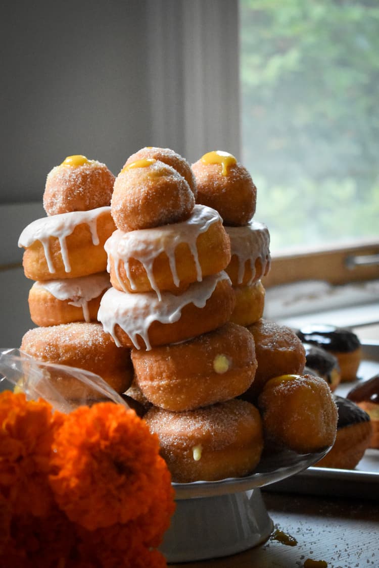 delcious tower of doughnuts